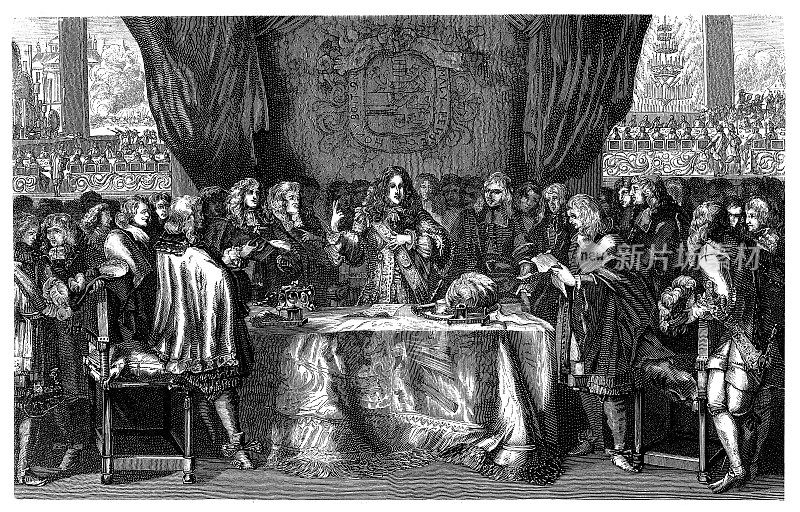 威廉三世(1650年11月14日- 1702年3月19日)，英国国王，1689年2月13日- 1702年3月8日，1672年宣誓成为荷兰的国君